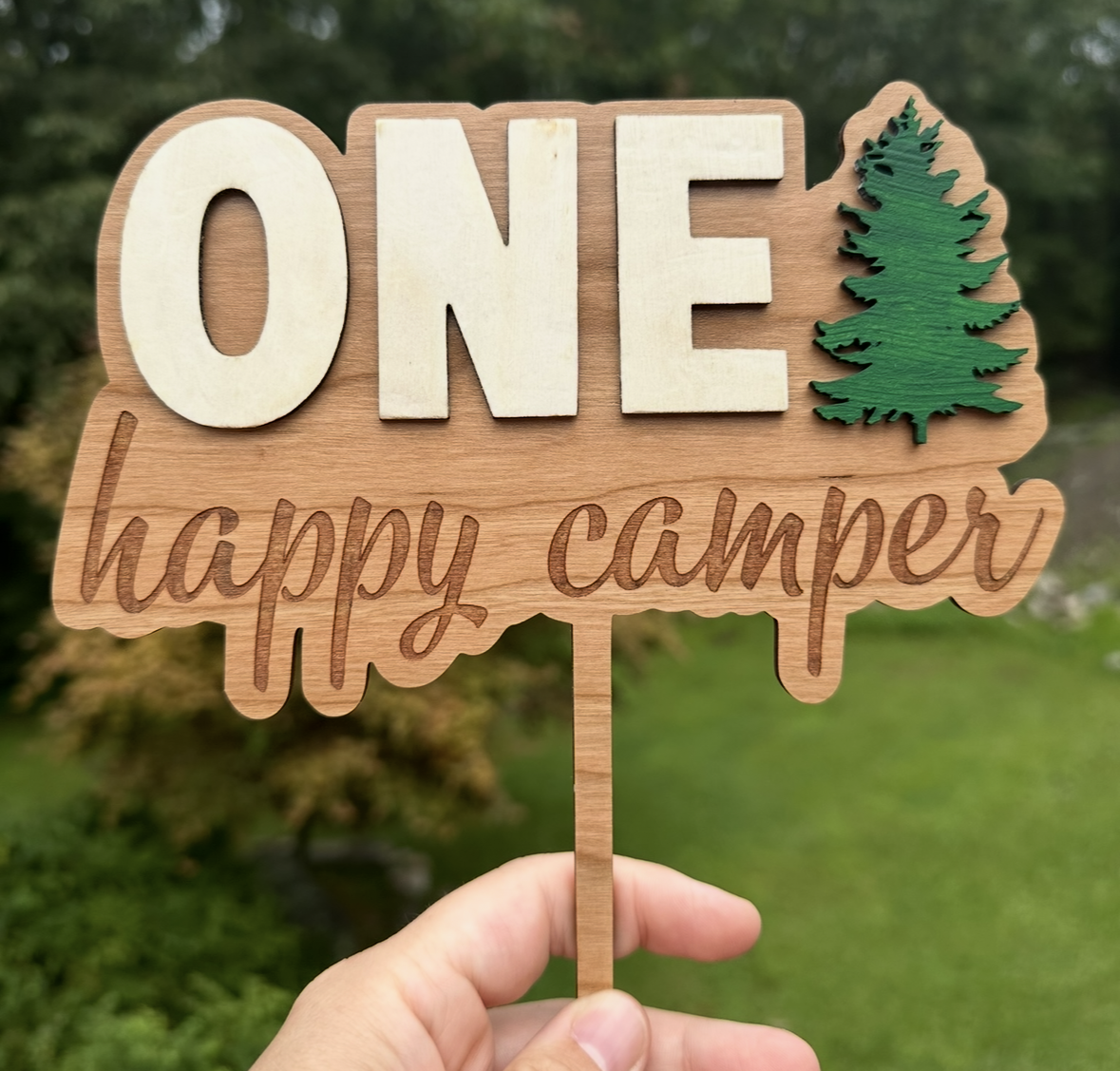 One Happy Camper Cake Topper
