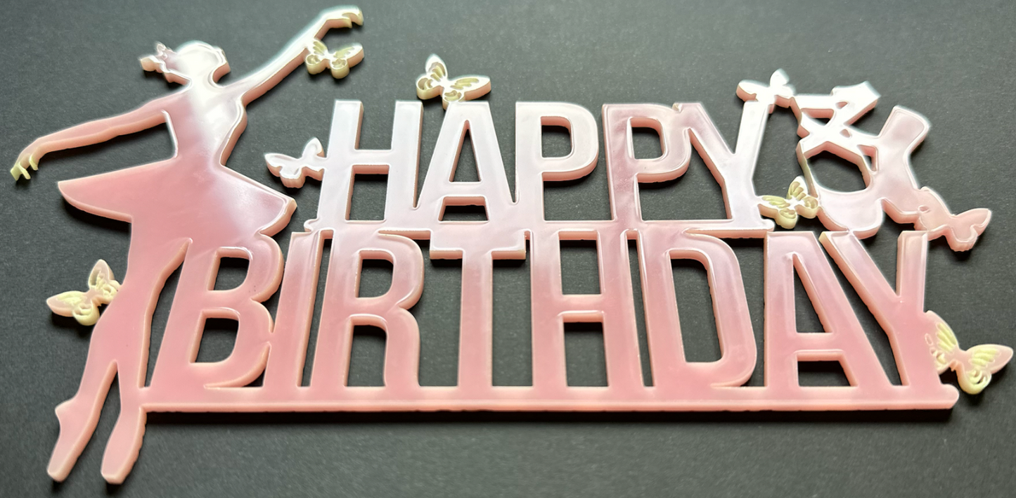 Happy Birthday Ballerina Topper