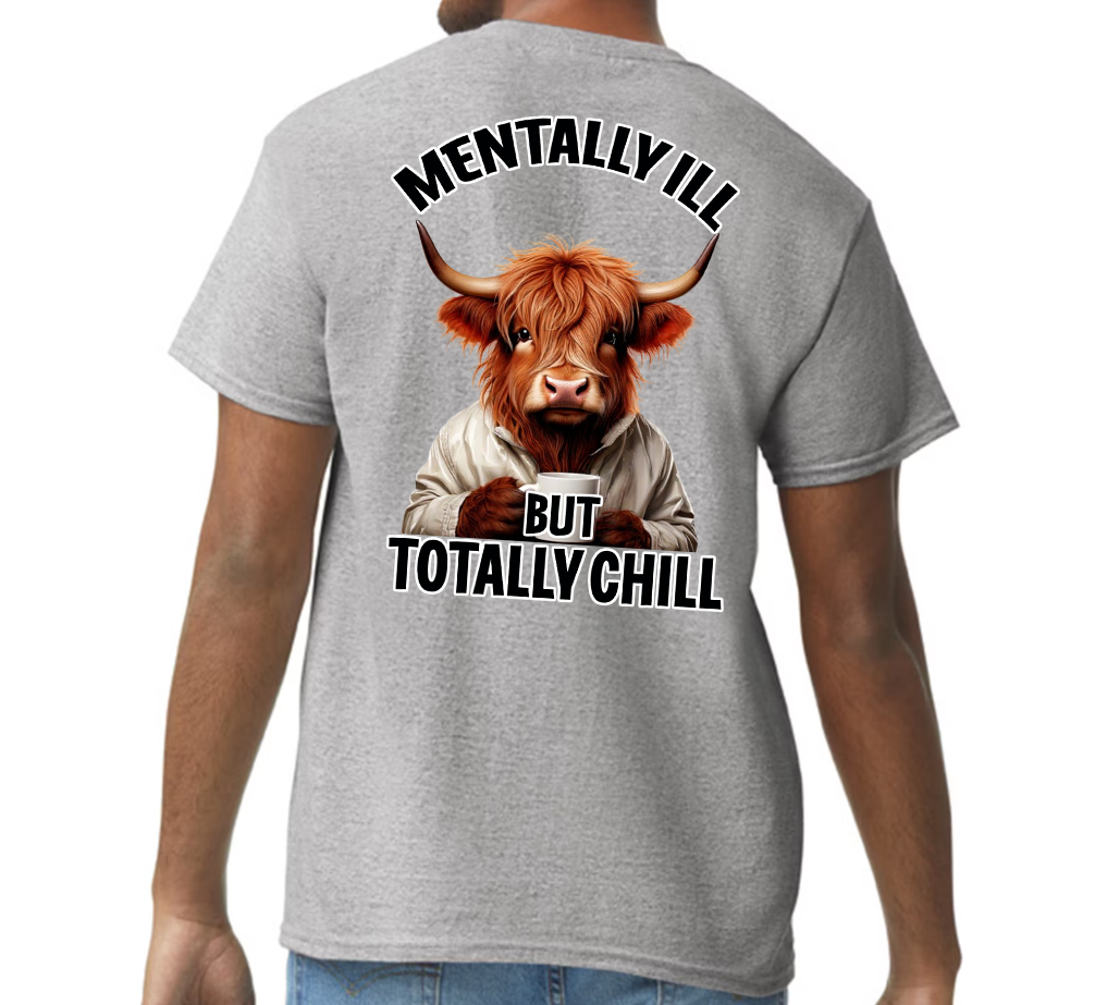 Mentally Ill totally chill Highland Cow Digital Download