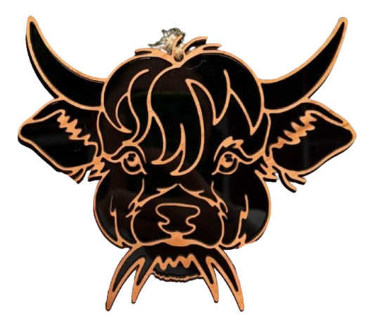 Highland Cow w/ Grass Ornament