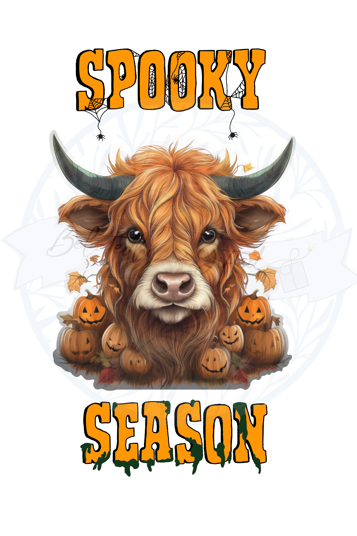 Spooky Season Highland Cow DTF