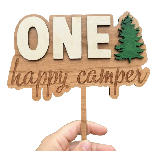 One Happy Camper Cake Topper
